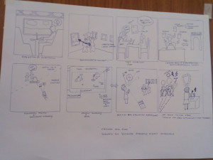 Example of narrative scenario storyboard for the assigned user group 'beginner'.